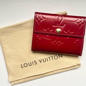 Louis Vuitton red vernis French wallet